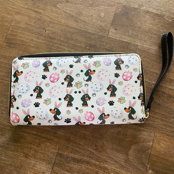 Daschund wiener dog Print Wristlet Wallet-new - Picture 1 of 5